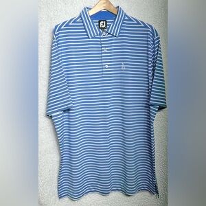 FootJoy 2-Color Stripe Collar Golf Polo Marine/White 26417 Men’s XL Alliance CC